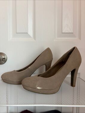 Old Navy Taupe Suede-Look High Heel Pumps